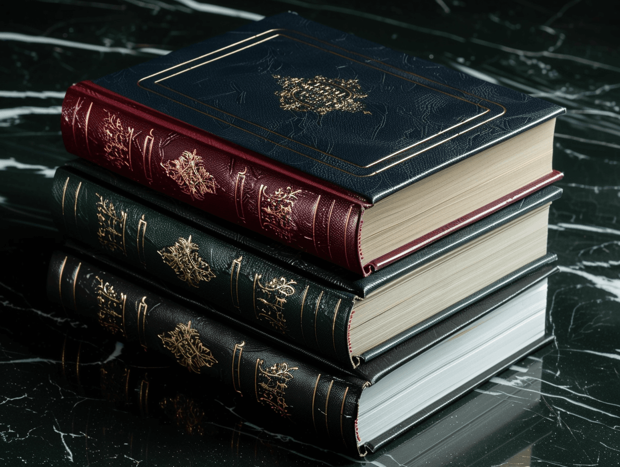 Trois livres aux couvertures élégantes générés avec Folio Studio